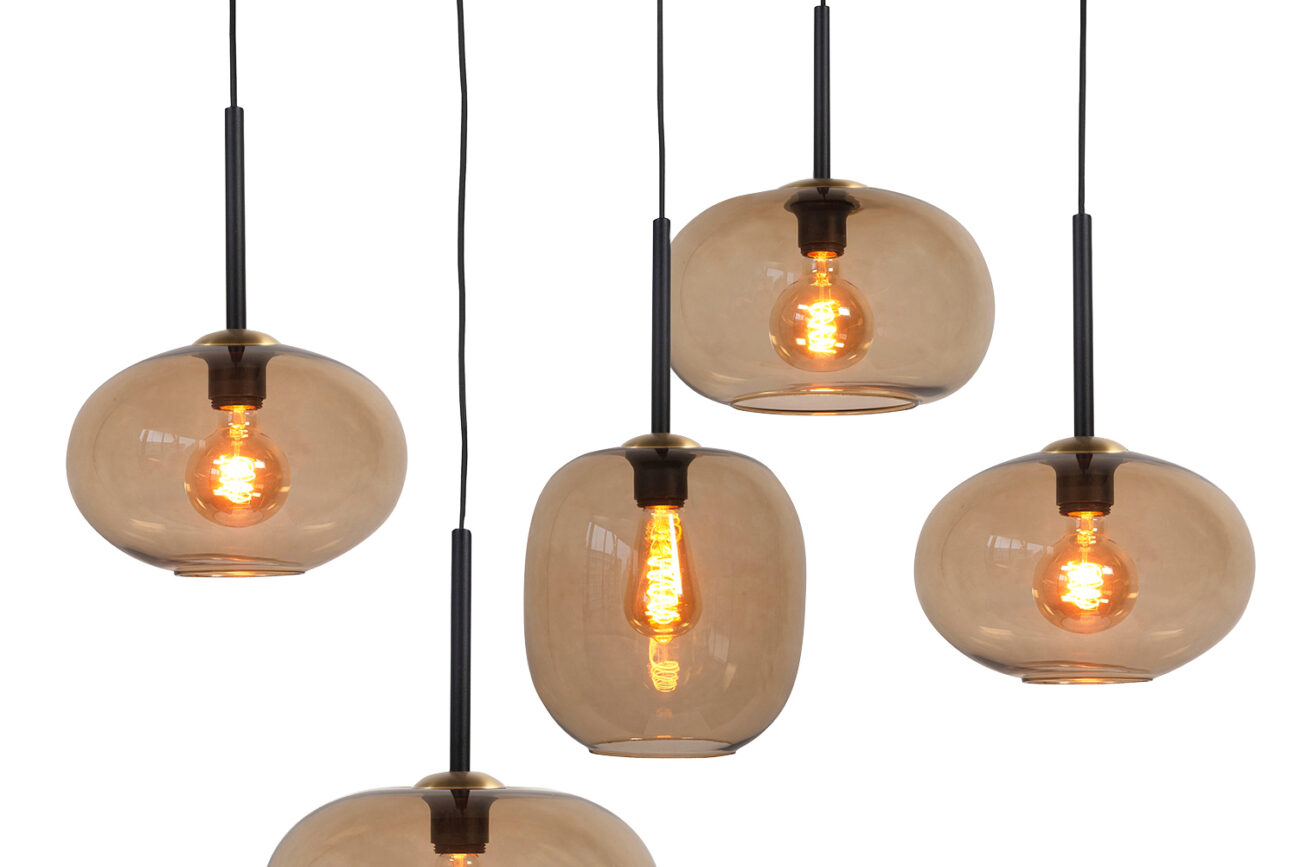 hanglamp met amber glas h5474.02
