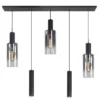 Highlight Hanglamp Perugia Semi-Zwart-Smoke Glas 5lichts