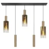 Highlight Hanglamp Perugia Semi-Goud Glas 5lichts (Exemplaar in de winkel aanwezig)