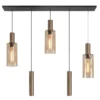 Highlight Hanglamp Perugia Brons/Bruin Glas 5lichts