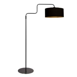 Steinhauer vloerlamp 4161ZW met zwart goud linnen kap