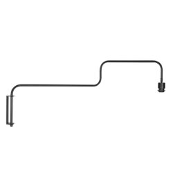 Zwarte Wandlamp met zwenkarm Bloeba 4142ZW zonder kap