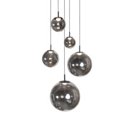 Zwarte Hanglamp Bollique 4196ZW – Stijlvolle Vide Lamp met Smoke Glas