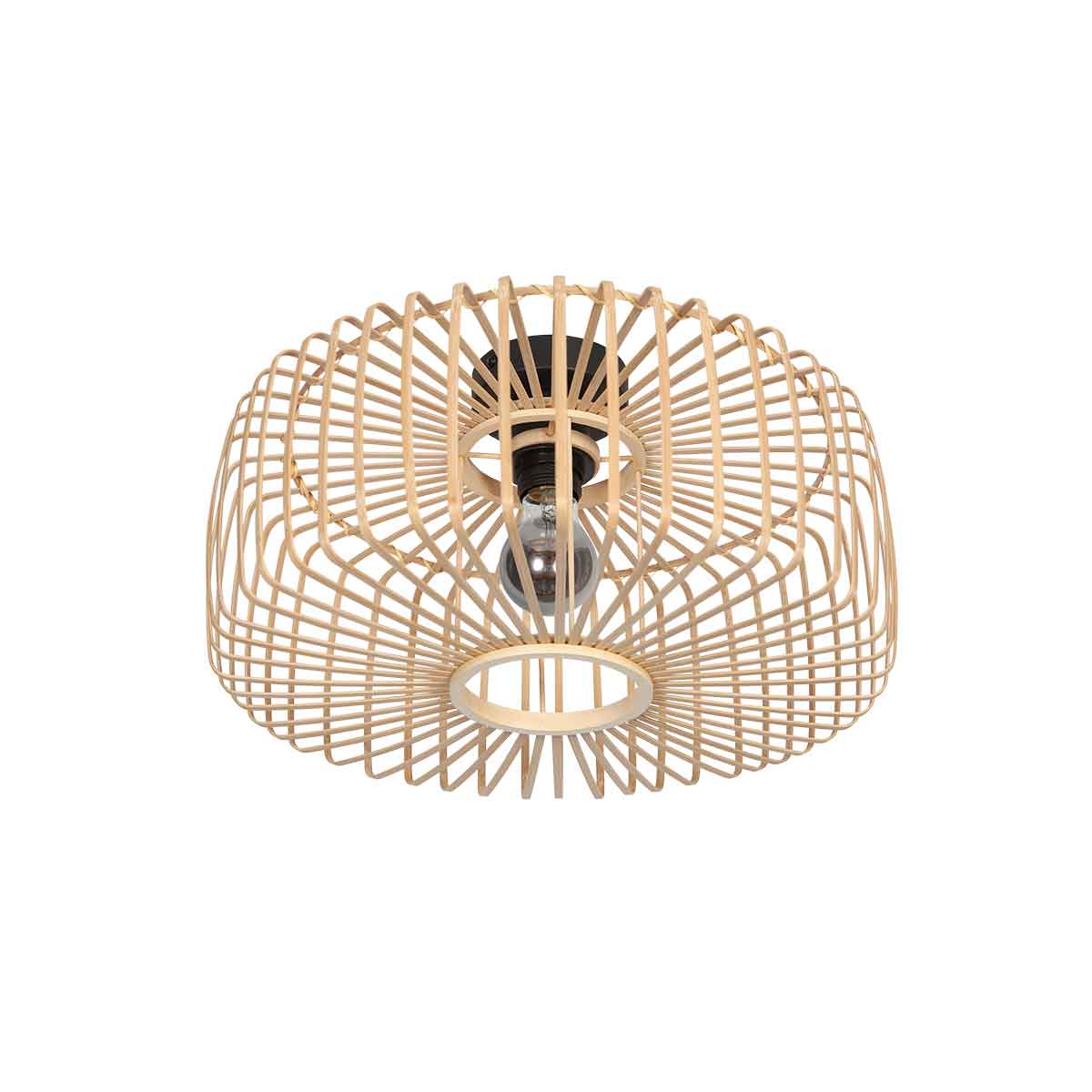 Naturelkleurige plafondlamp Breeza-Beach 4146ZW met bamboe kap Ø40cm - Afbeelding 2
