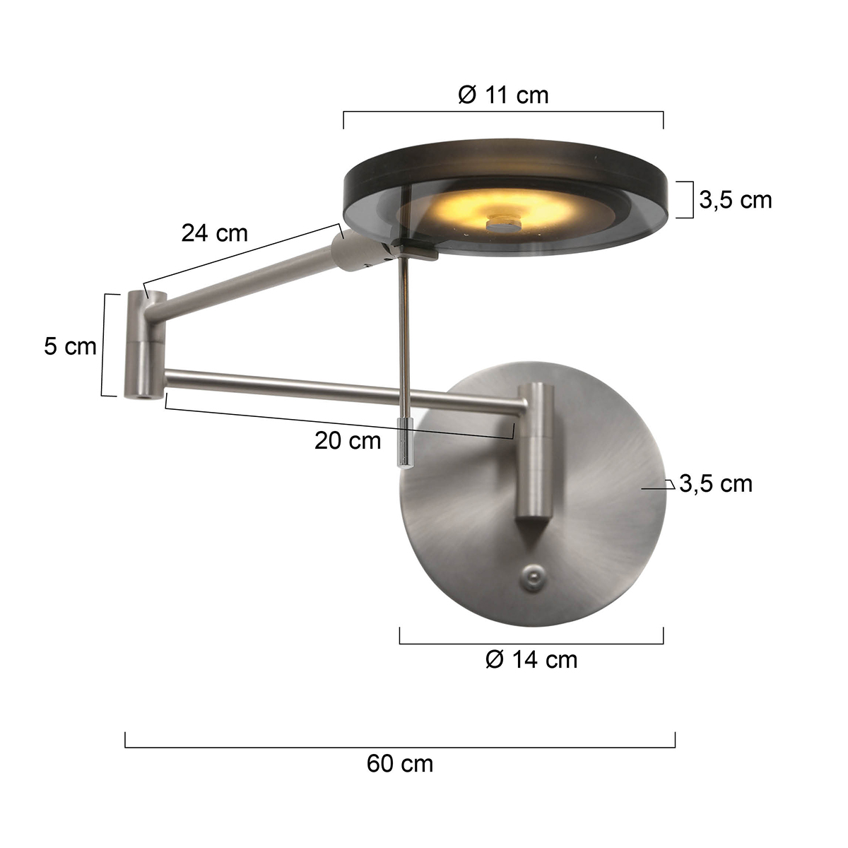 Wandlamp Turound LED 2734ST Staal - Afbeelding 13