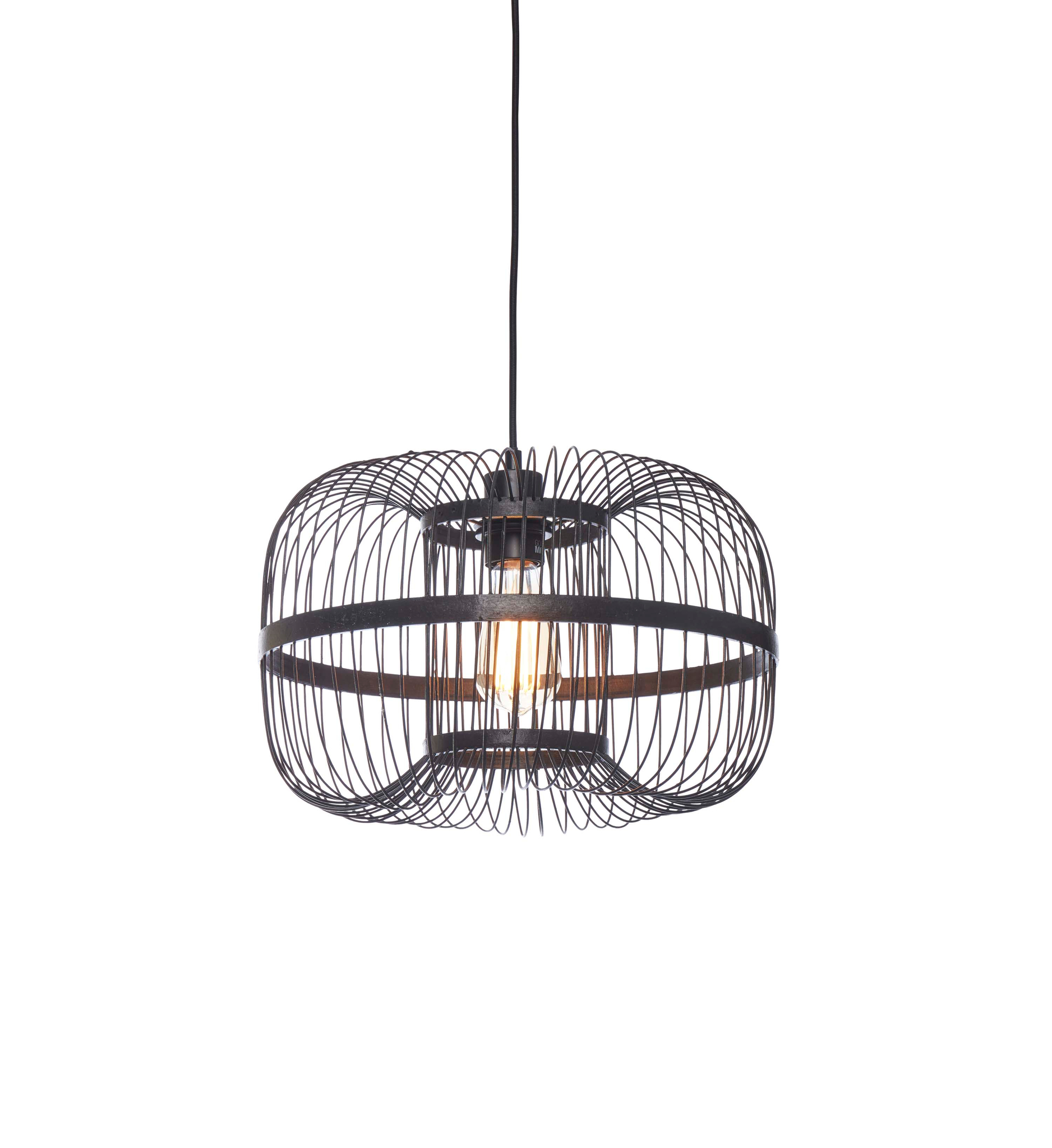 It's about RoMi Hanglamp Hokkaido - Bamboe Zwart - Ø38cm