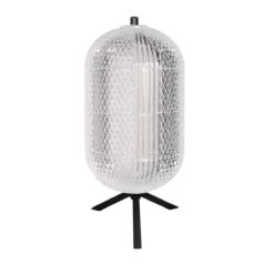 Tafellamp Geripu 3841ZW Ø15cm geribbeld kunststof met led module
