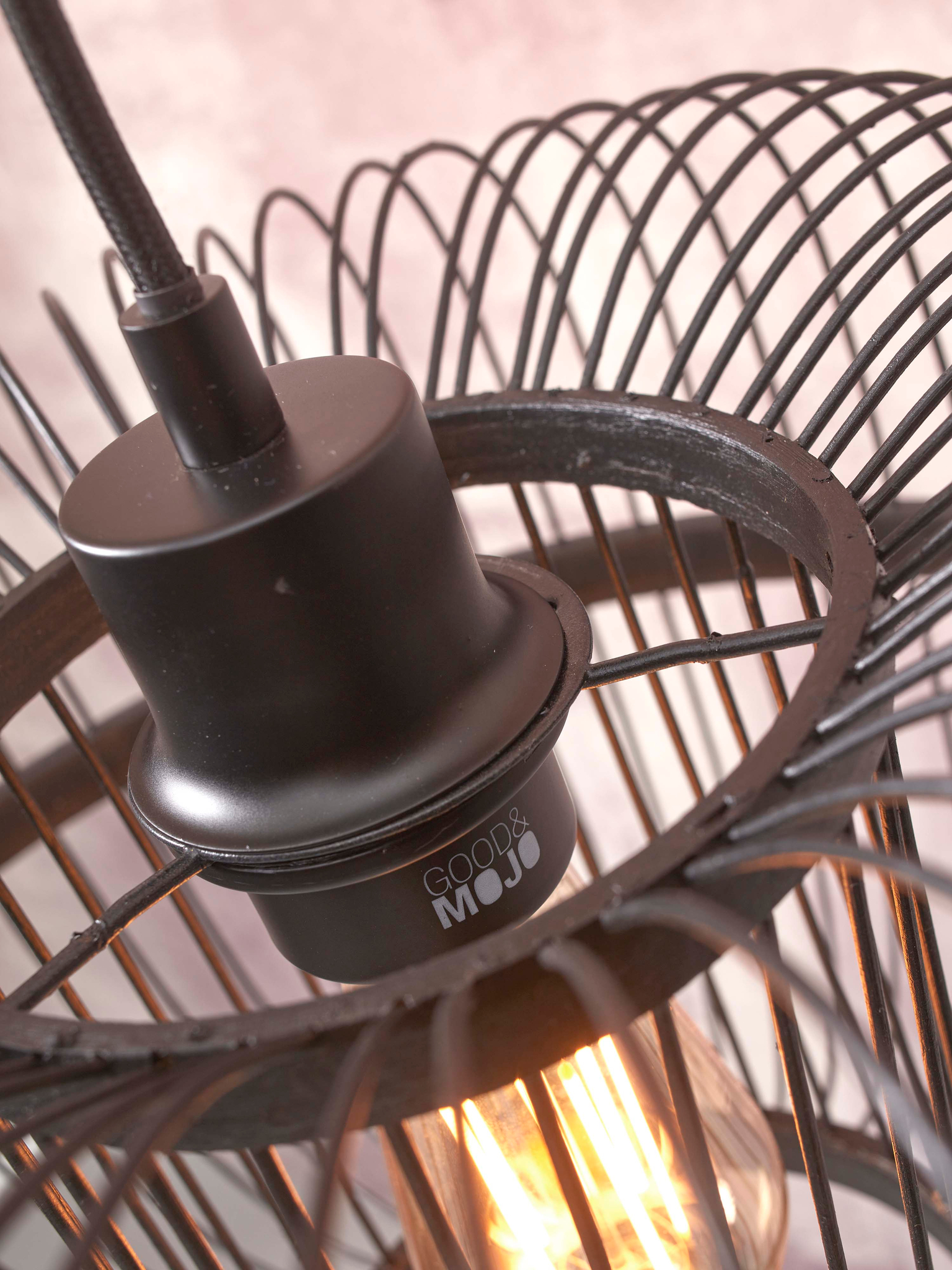 It's about RoMi Hanglamp Hokkaido - Bamboe Zwart - Ø38cm - Afbeelding 2