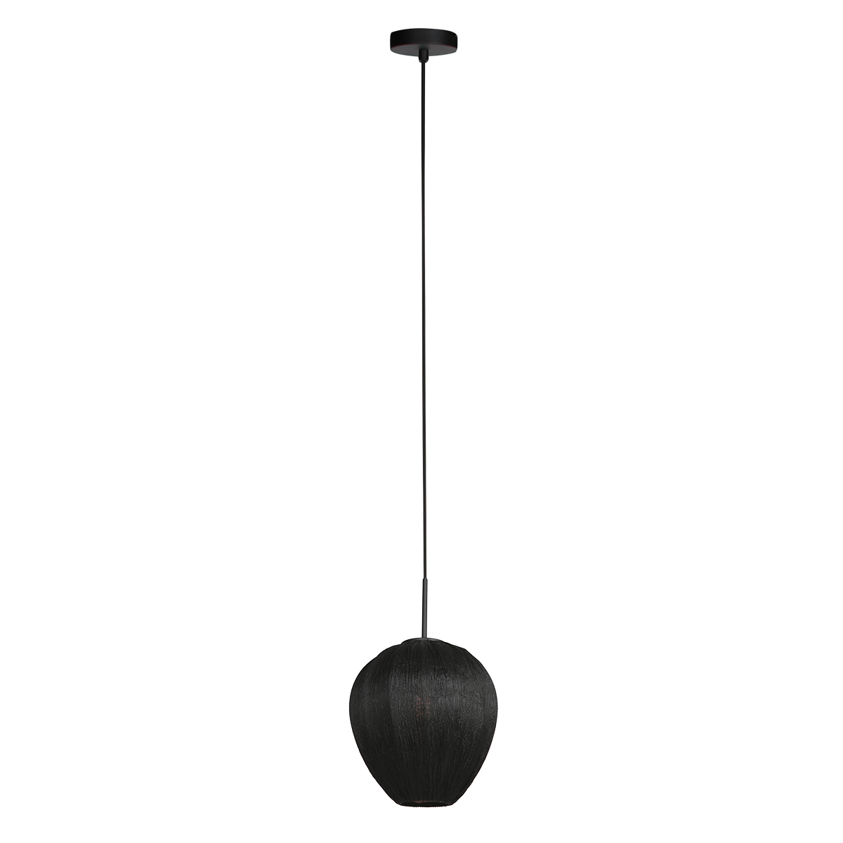 HaloSwap 4297ZW – Zwarte hanglamp met lichtdoorlatende linnen kap (Ø 25 cm) - Afbeelding 2