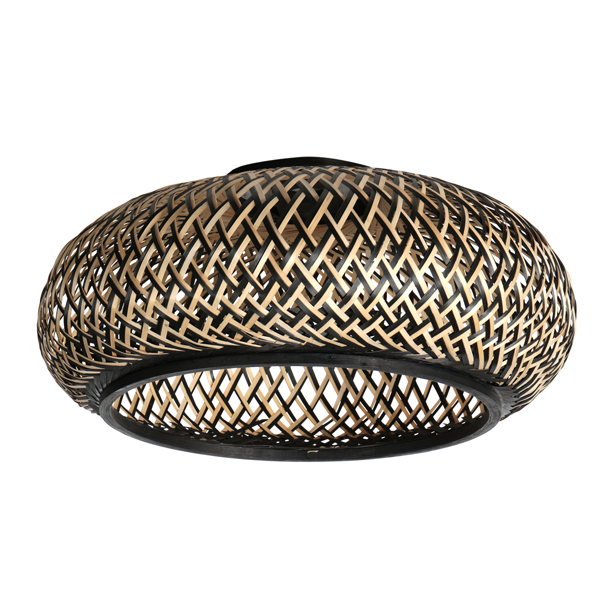 HaloSwap 4296ZW – Zwarte hanglamp met bamboe kap (Ø 50 cm) - Afbeelding 10