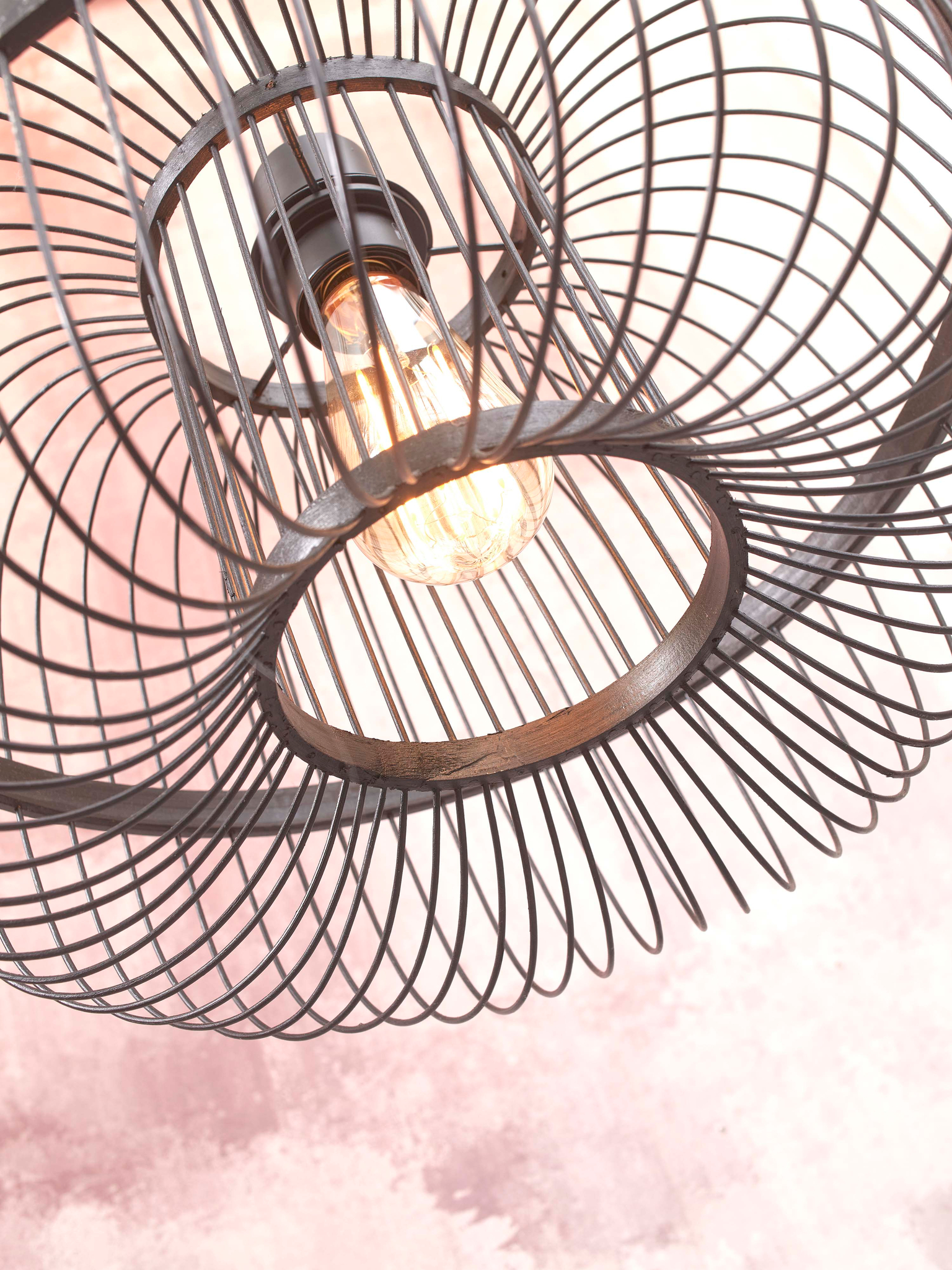 It's about RoMi Hanglamp Hokkaido - Bamboe Zwart - Ø38cm - Afbeelding 3