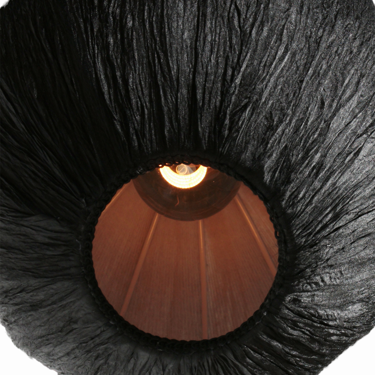 HaloSwap 4297ZW – Zwarte hanglamp met lichtdoorlatende linnen kap (Ø 25 cm) - Afbeelding 4