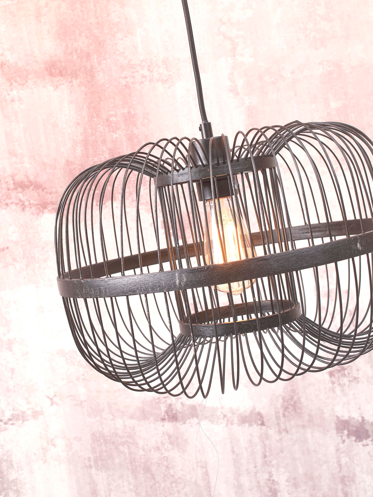 It's about RoMi Hanglamp Hokkaido - Bamboe Zwart - Ø38cm - Afbeelding 5