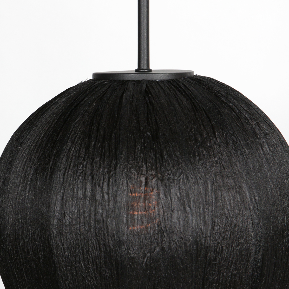HaloSwap 4297ZW – Zwarte hanglamp met lichtdoorlatende linnen kap (Ø 25 cm) - Afbeelding 8
