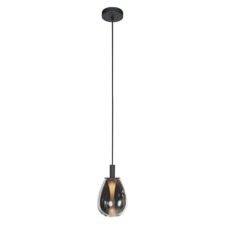 Glimsy 4200ZW Hanglamp – Zwart Glas Ø14,5 cm