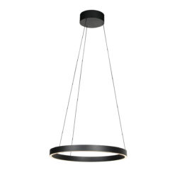 Ronde zwarte hanglamp Mykty 4203ZW – 60 cm diameter, in hoogte verstelbaar met Cable Lift, 7800 lumen