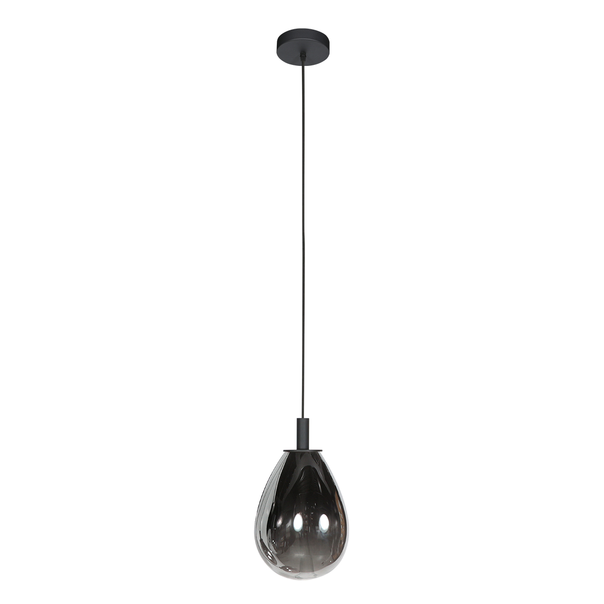 Glimsy 4199ZW Hanglamp – Zwart Glas Ø22 cm - Afbeelding 2