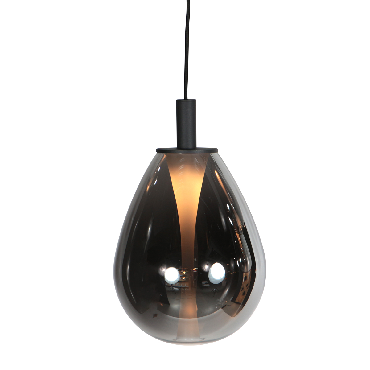 Glimsy 4199ZW Hanglamp – Zwart Glas Ø22 cm - Afbeelding 7