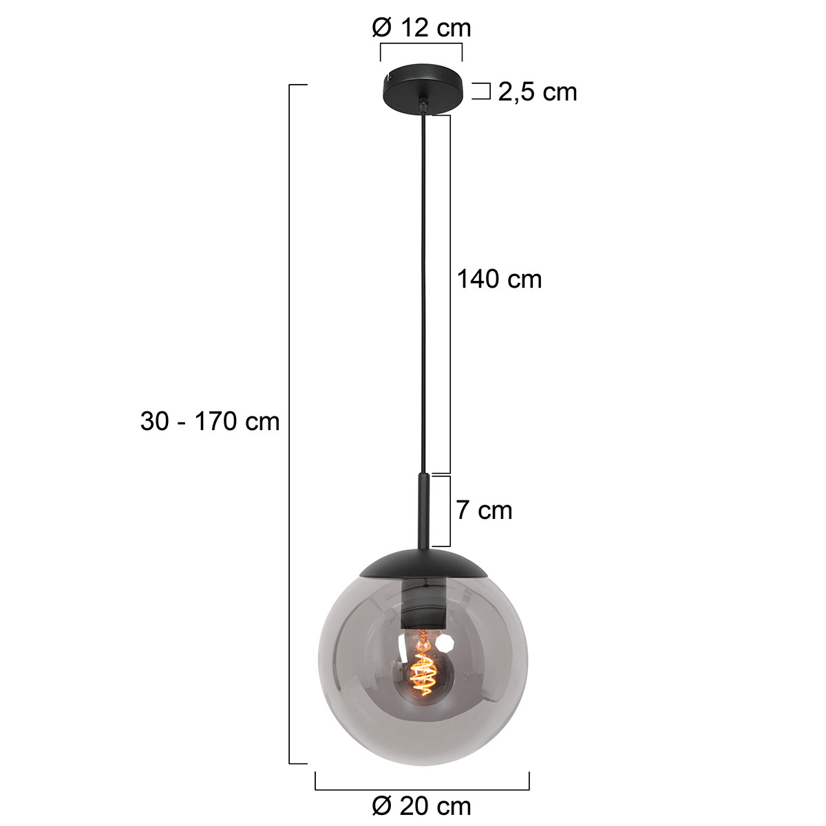 Hanglamp Bollique 3496ZW Zwart - Afbeelding 6