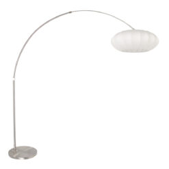 Staalkleurige vloerlamp booglamp Sparkled Light 3806ST met witte kap