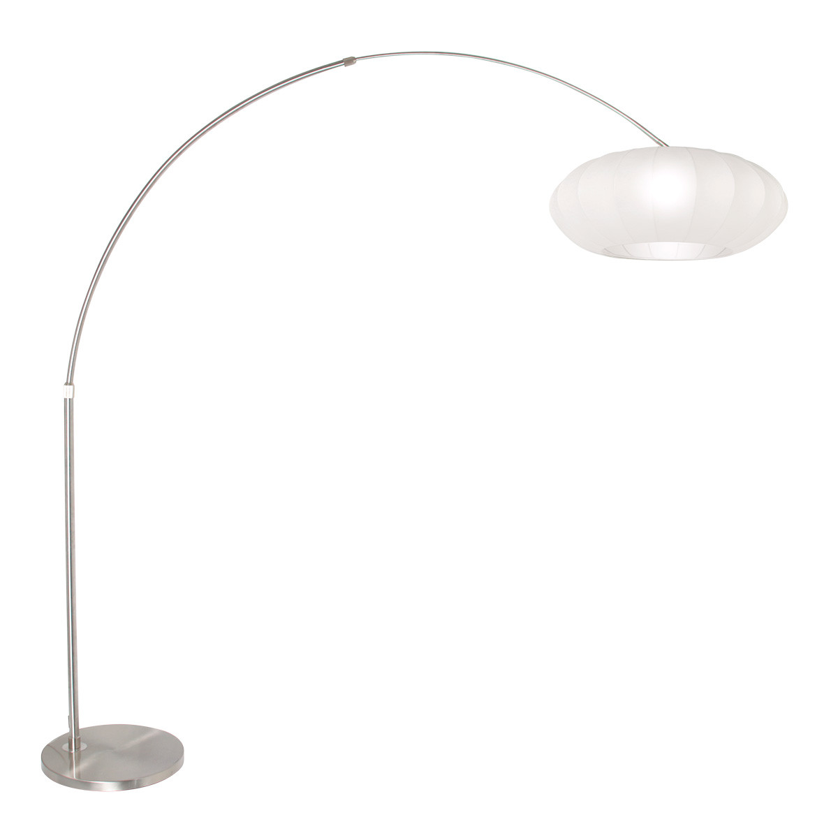 Staalkleurige vloerlamp booglamp Sparkled Light 3806ST met witte kap - Afbeelding 2