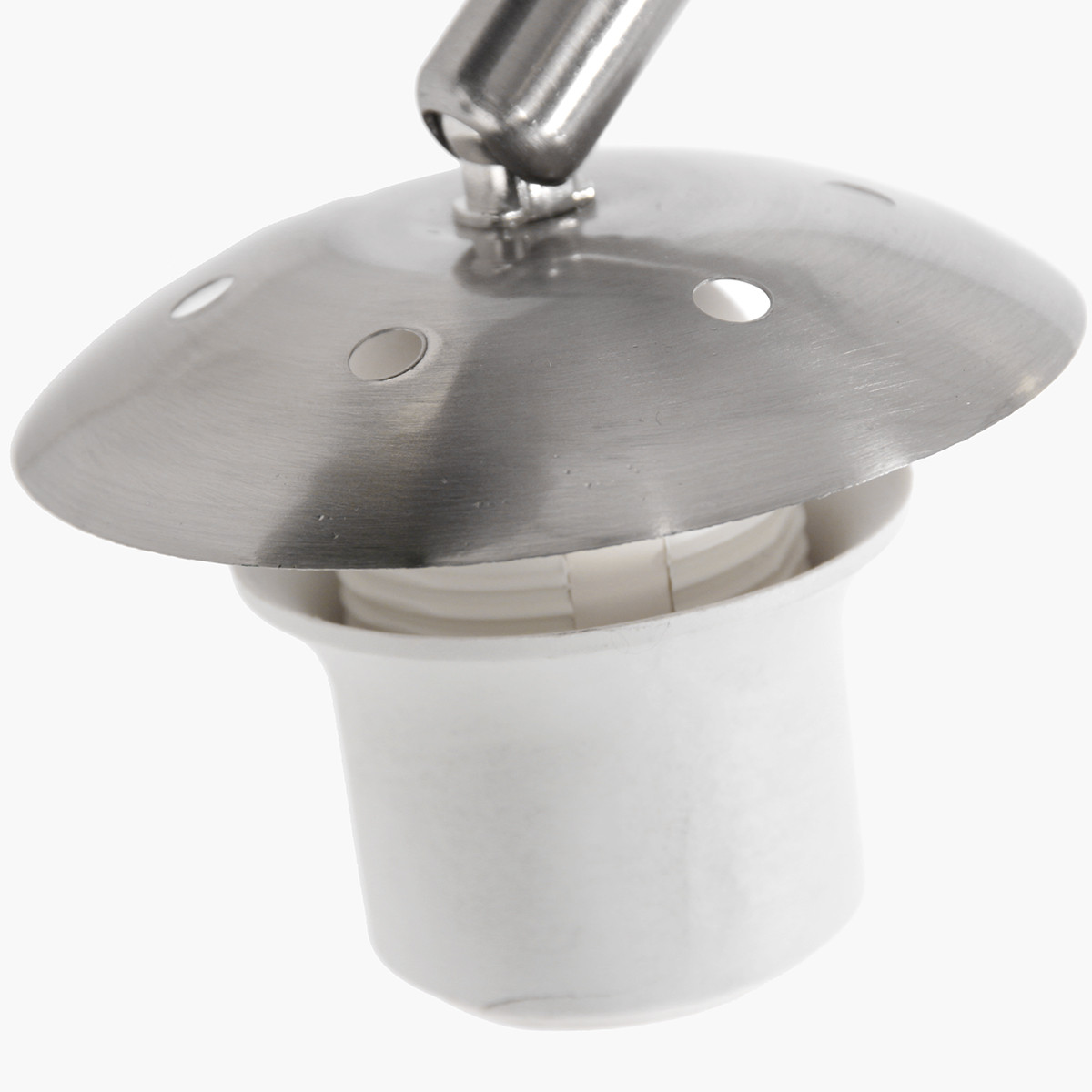 Staalkleurige vloerlamp booglamp Sparkled Light 3806ST met witte kap - Afbeelding 5