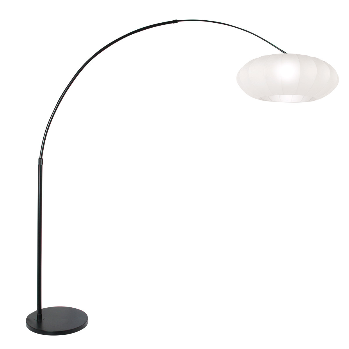 Zwarte vloerlamp Sparkled Light 3807ZW met een witte lampenkap - Afbeelding 2