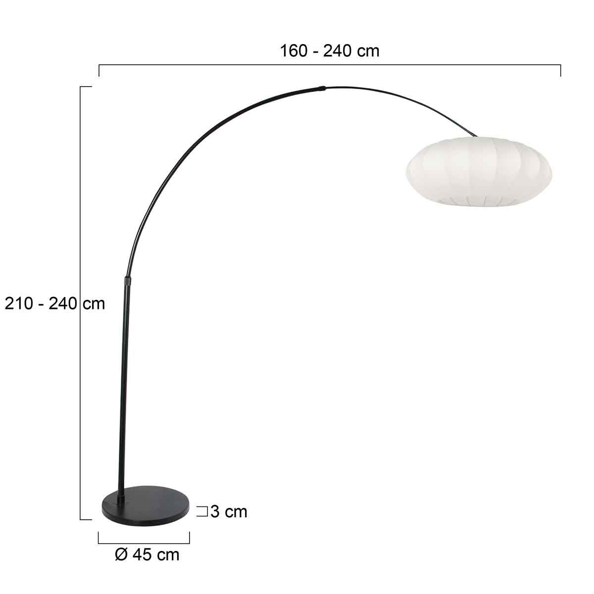 Zwarte vloerlamp Sparkled Light 3807ZW met een witte lampenkap - Afbeelding 8