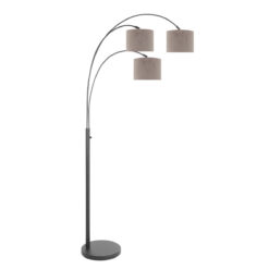 Vloerlamp Sparkled Light 3823ZW met grijs velours kappen