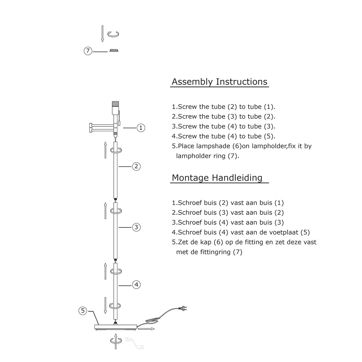 Steinhauer bronskleurige vloerlamp Bella 3871BR - Afbeelding 7