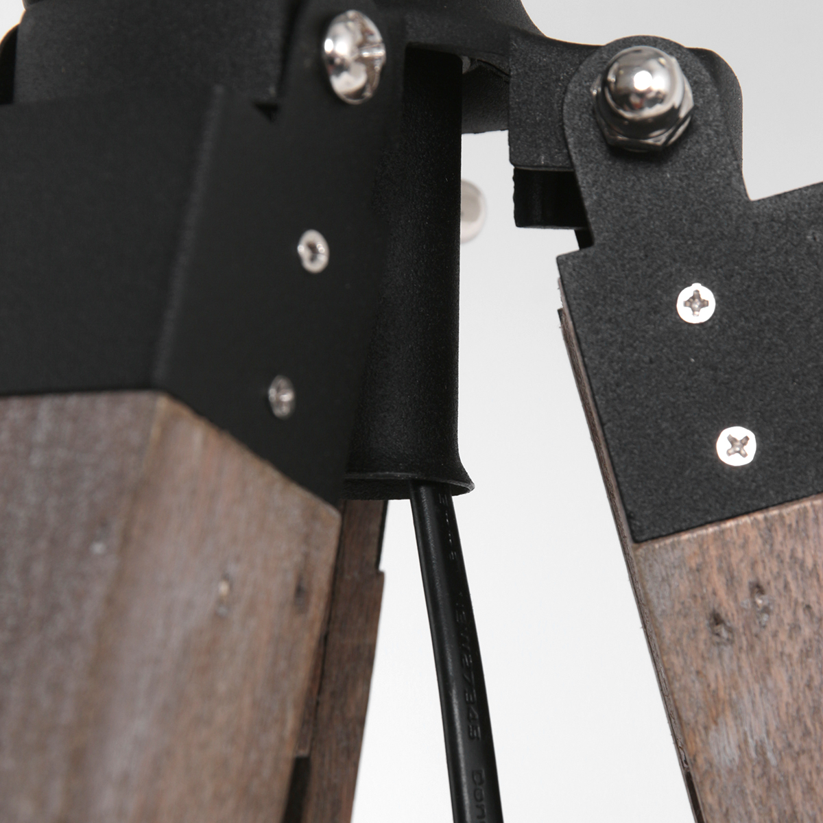 Vloerlamp Triek driepoot + zwart goud linnen kap 4107ZW - Afbeelding 4