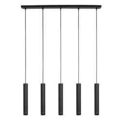 Zwarte vijflichts Hanglamp DownLume 4216ZW met GU10 fitting