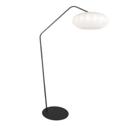 Zwarte vloerlamp Zig-Zag 4249ZW met een witte kap