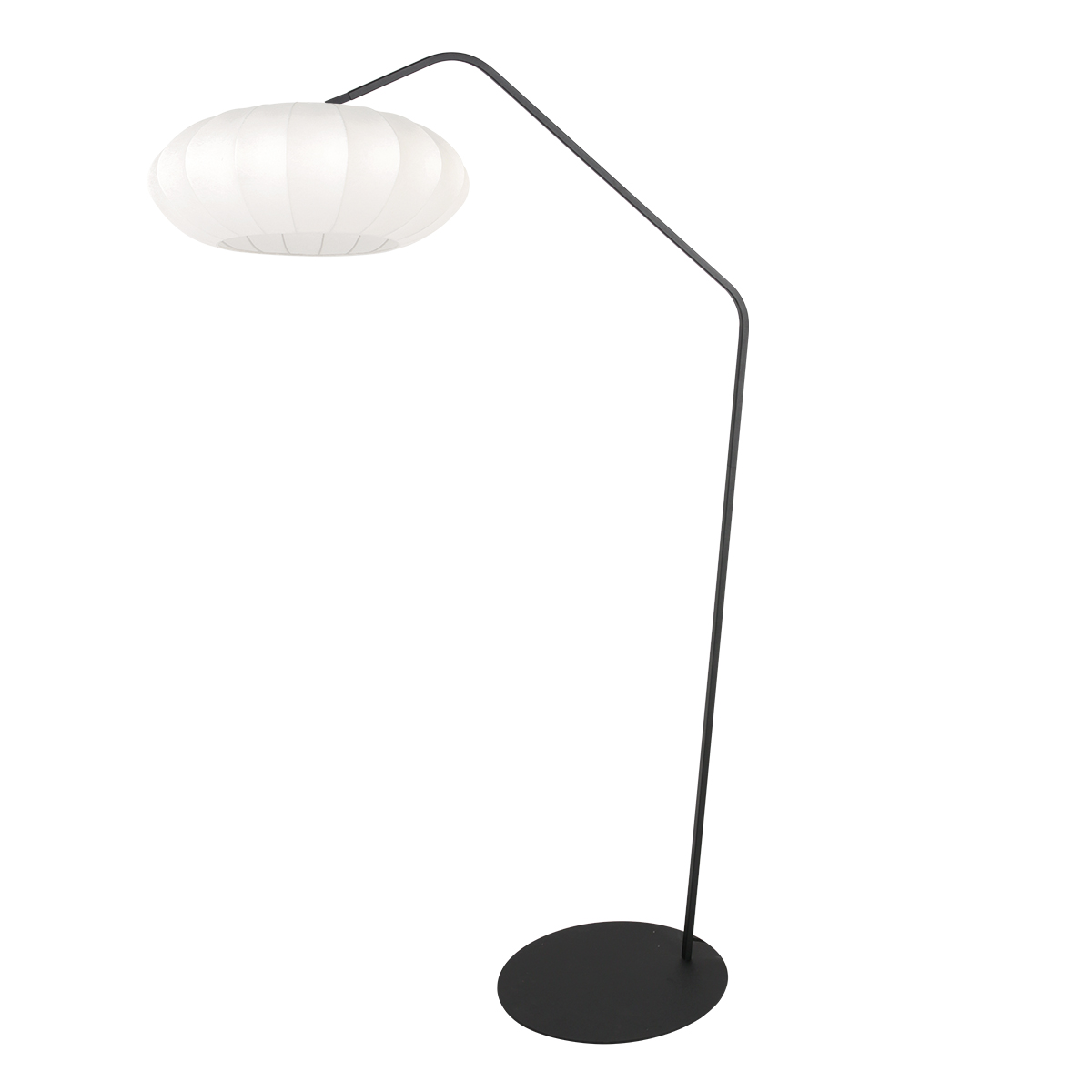 Zwarte vloerlamp Zig-Zag 4249ZW met een witte kap - Afbeelding 2