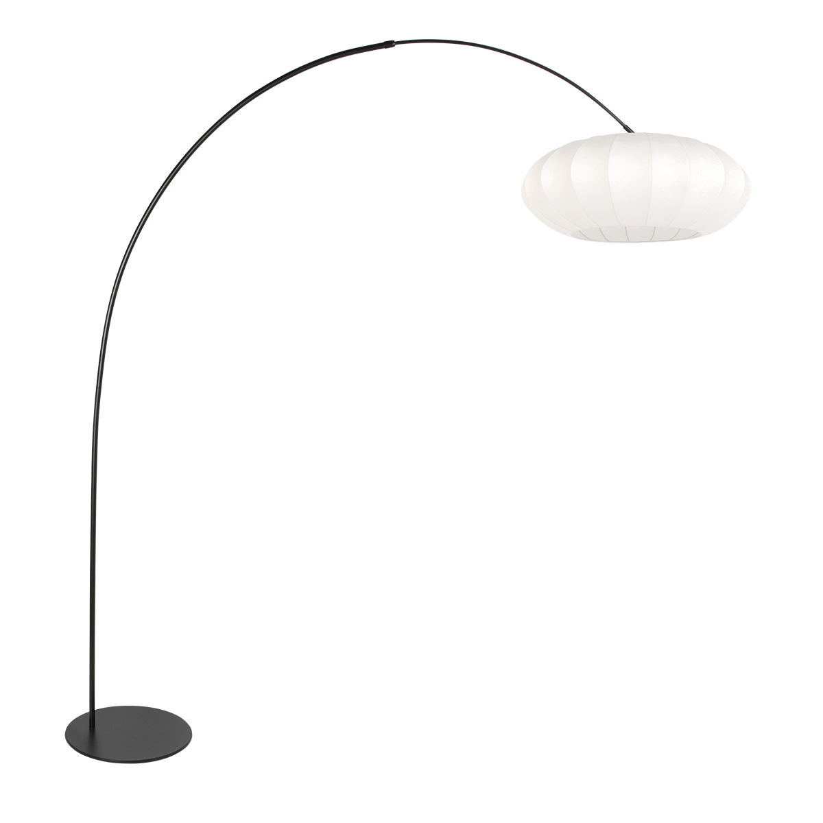 Zwarte vloerlamp Curve 4272ZW met een witte kap