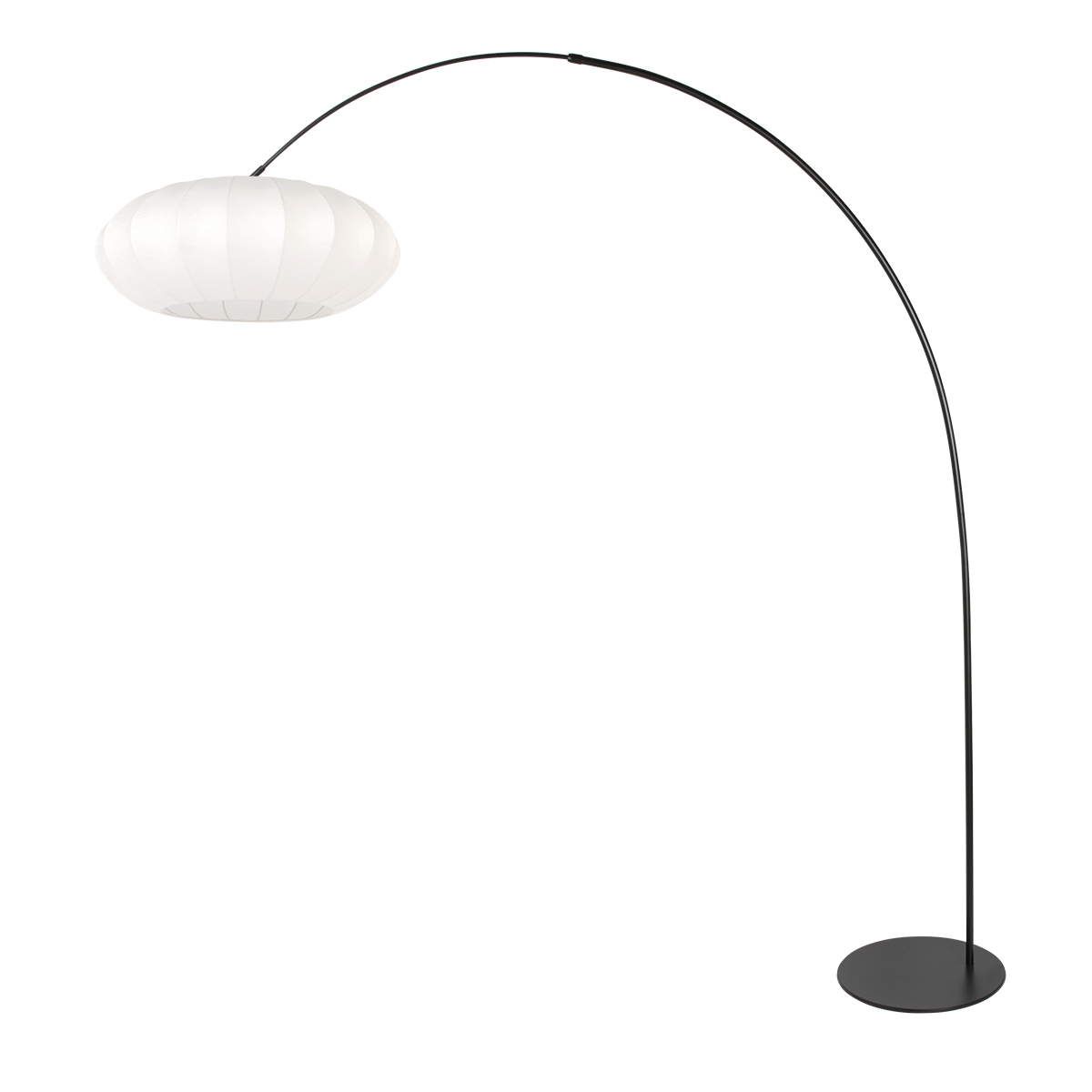 Zwarte vloerlamp Curve 4272ZW met een witte kap - Afbeelding 2