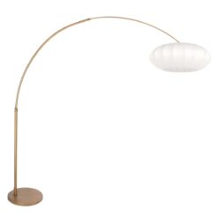 Bronskleurige Booglamp Sparkled Light 4308BR met een witte kap