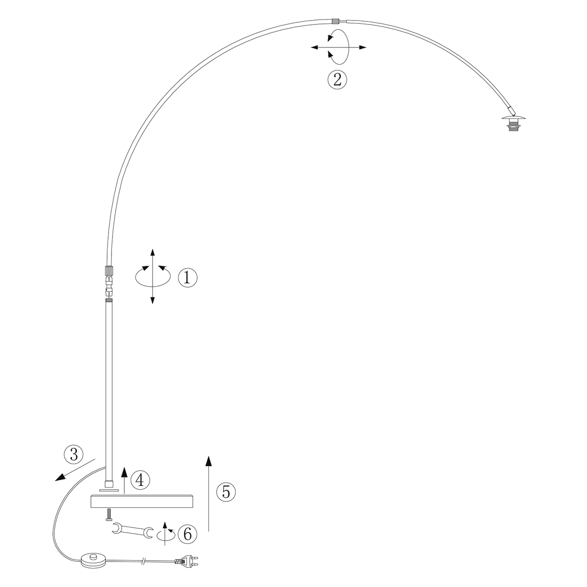 Bronskleurige Booglamp Sparkled Light 4308BR met een witte kap - Afbeelding 17