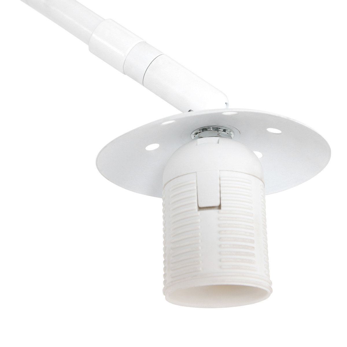 Witte vloerlamp Sparkled Light 7172W met een grijs velours kap - Afbeelding 5