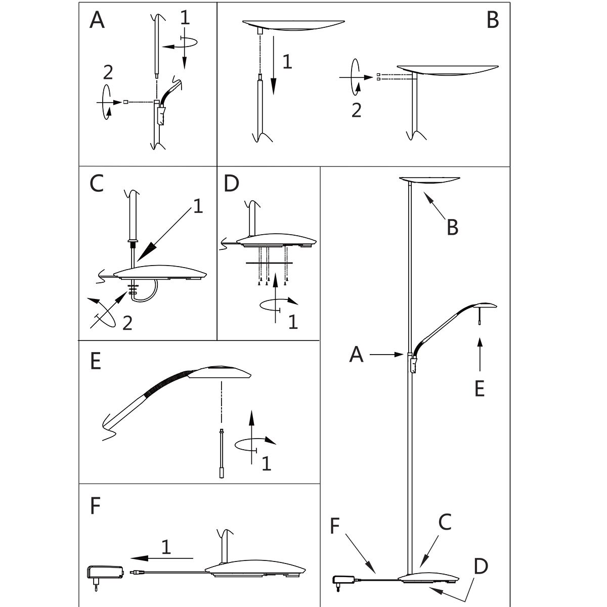 Vloerlamp Zodiac 7972ST Staal - Afbeelding 9