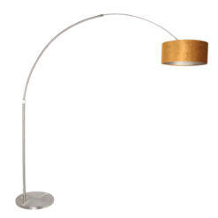 Vloerlamp Sparkled Light 7268ST+K1066KS Staal-Fluweel Goud (Okergeel)