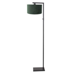 Steinhauer Vloerlamp Stang 8219ZW Zwart + Kap Velours Groen