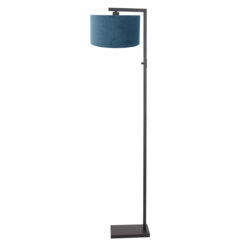 Vloerlamp Stang 8222ZW Zwart + Kap Velours Blauw