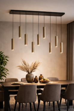 Design hanglamp met meerdere cilinders 8 lichts Brons