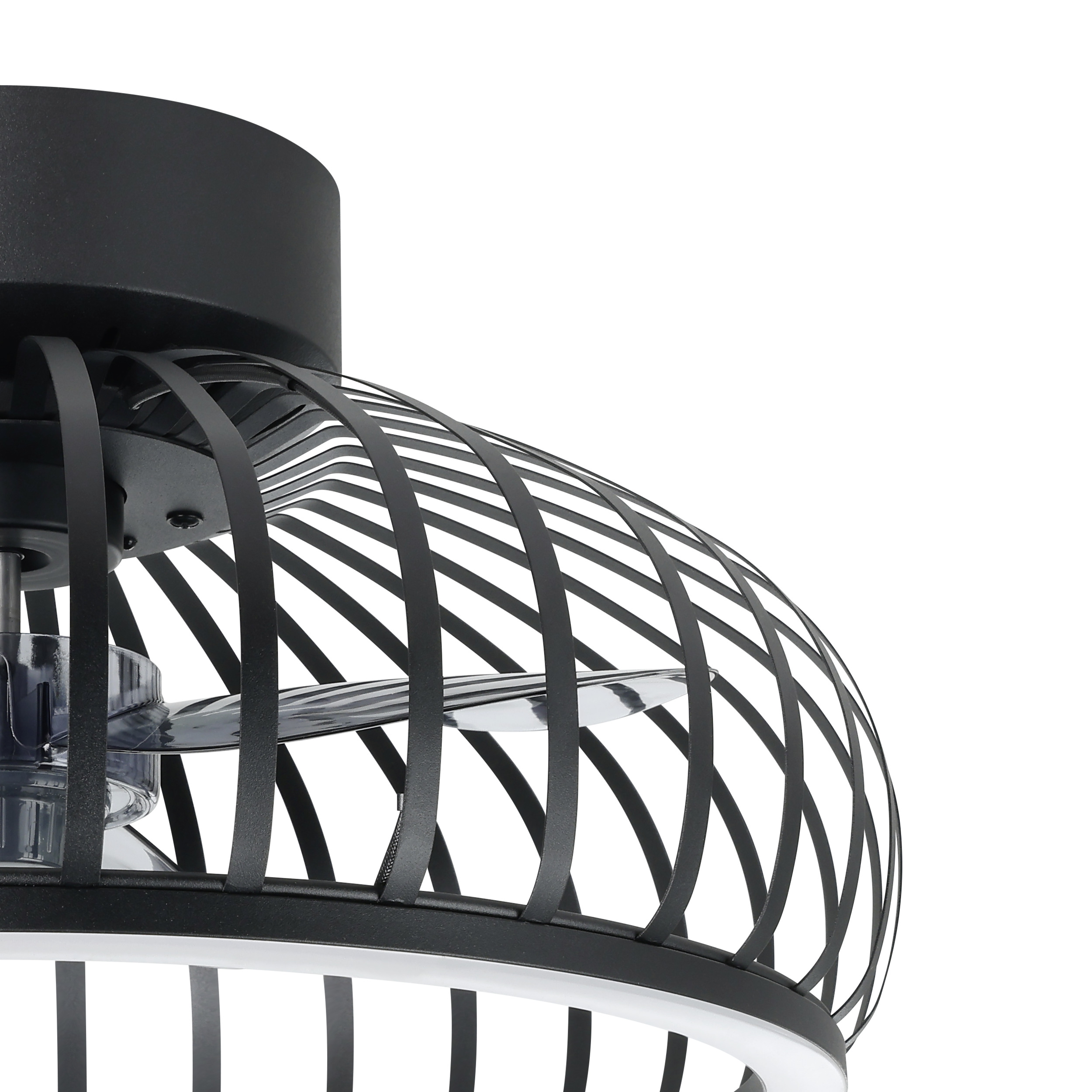 Plafondventilatoor Zwart Kooi Mogano met verlichting - Afbeelding 2