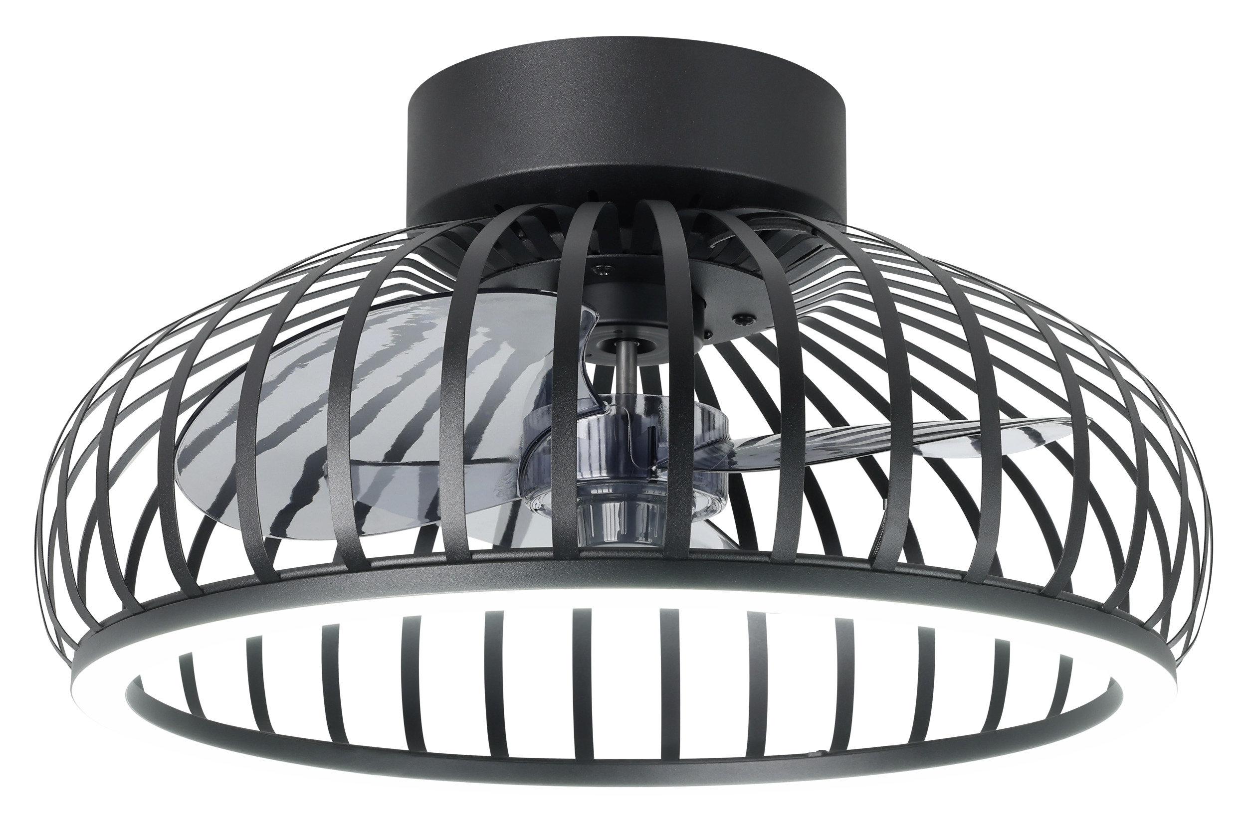 Plafondventilatoor Zwart Kooi Mogano met verlichting