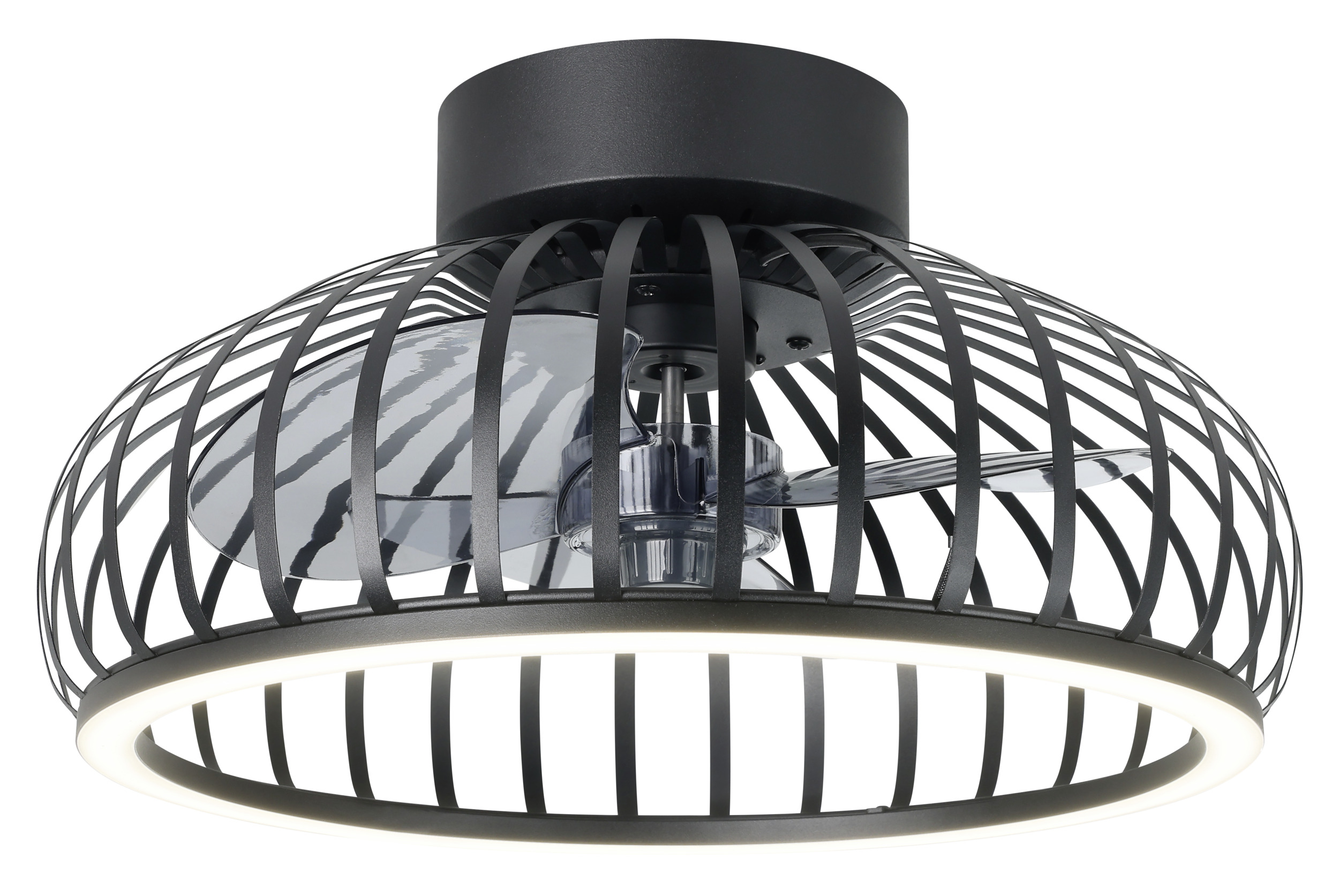 Plafondventilatoor Zwart Kooi Mogano met verlichting - Afbeelding 4