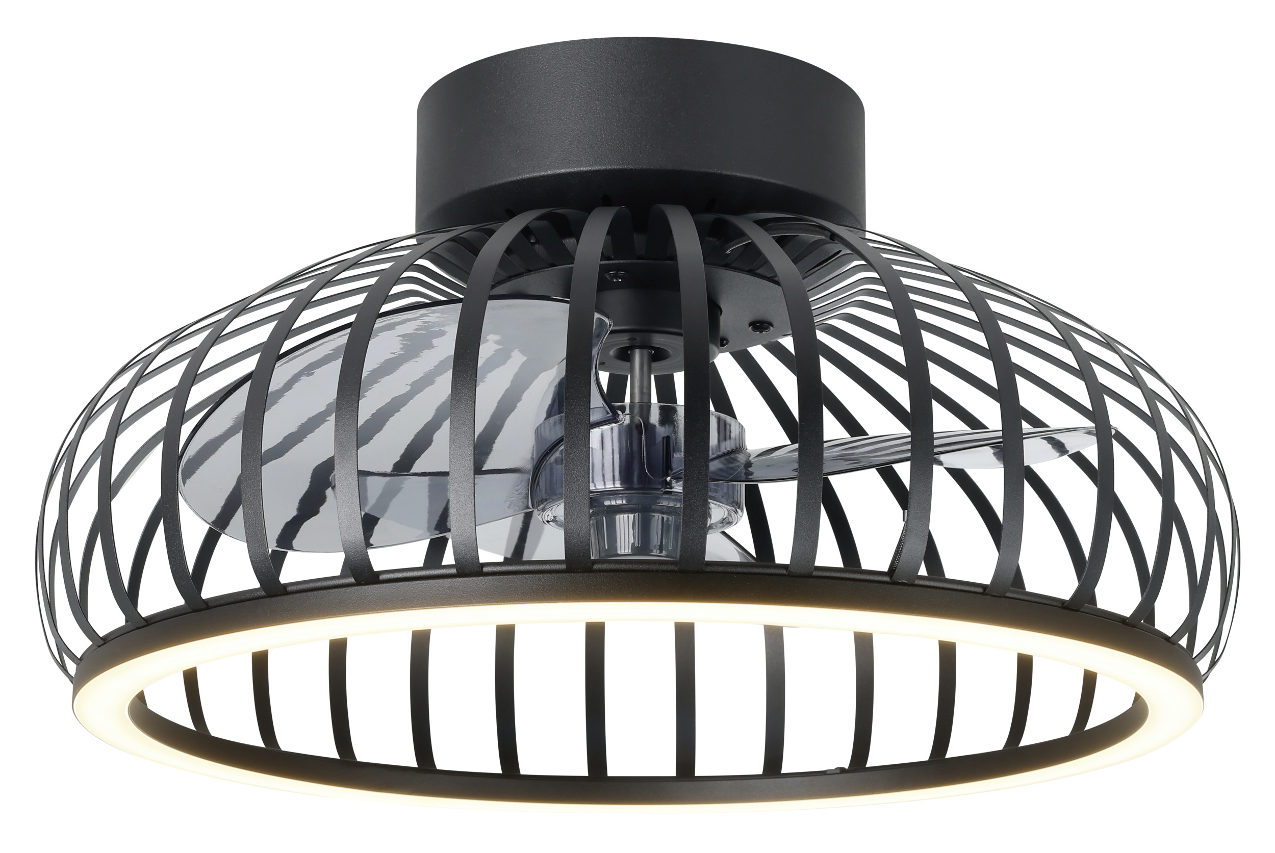 Plafondventilatoor Zwart Kooi Mogano met verlichting - Afbeelding 5