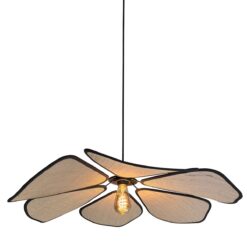 Steinhauer Hanglamp LumaFlora 4368CR – linnen designlamp met bladenvorm
