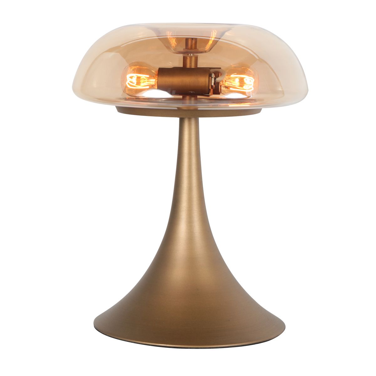 Steinhauer Tafellamp Ancilla brons met Amber glas - Afbeelding 2